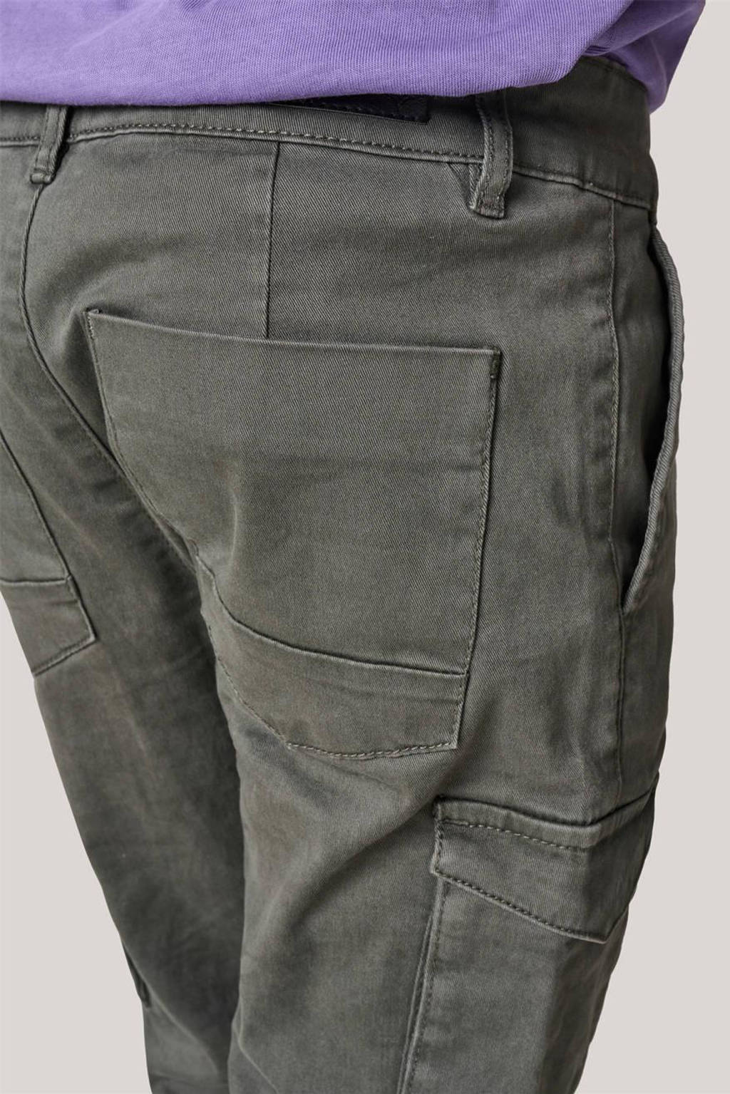 Shoeby tapered fit cargobroek grijs