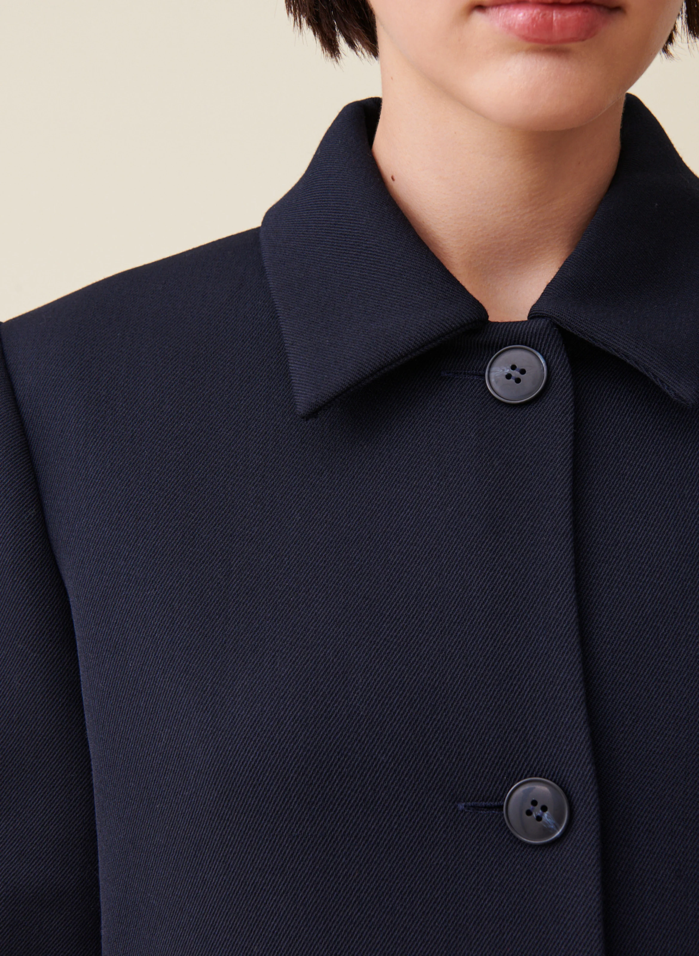 Manteau long droit | Bleu