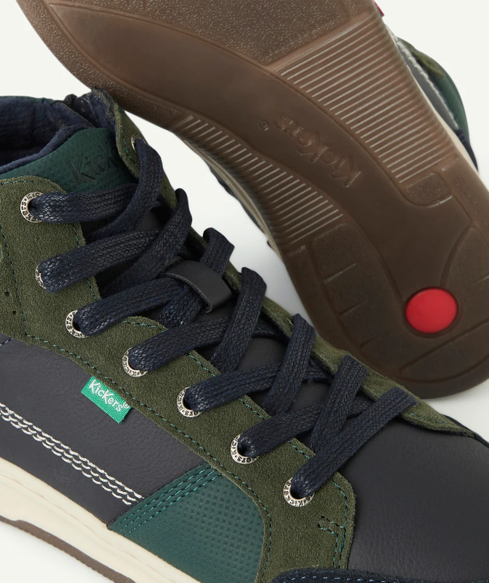 KICKERSBASKETS GARÇON KICKOSTA BLEU MARINE ET VERT