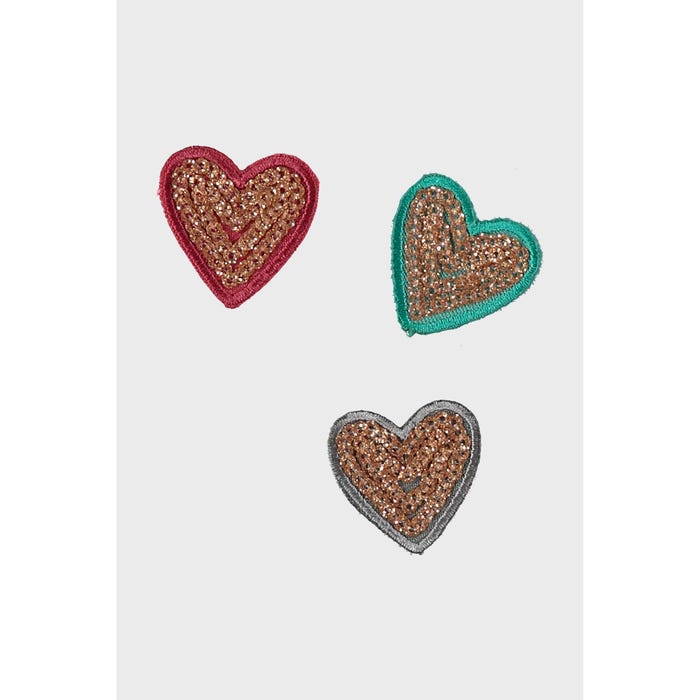 Atelier Veritas-Set van 3 patches met paillet hartjes