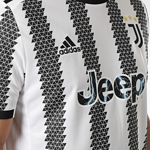Maillot De Foot A Bandes Juventus H38907 Blanc Noir