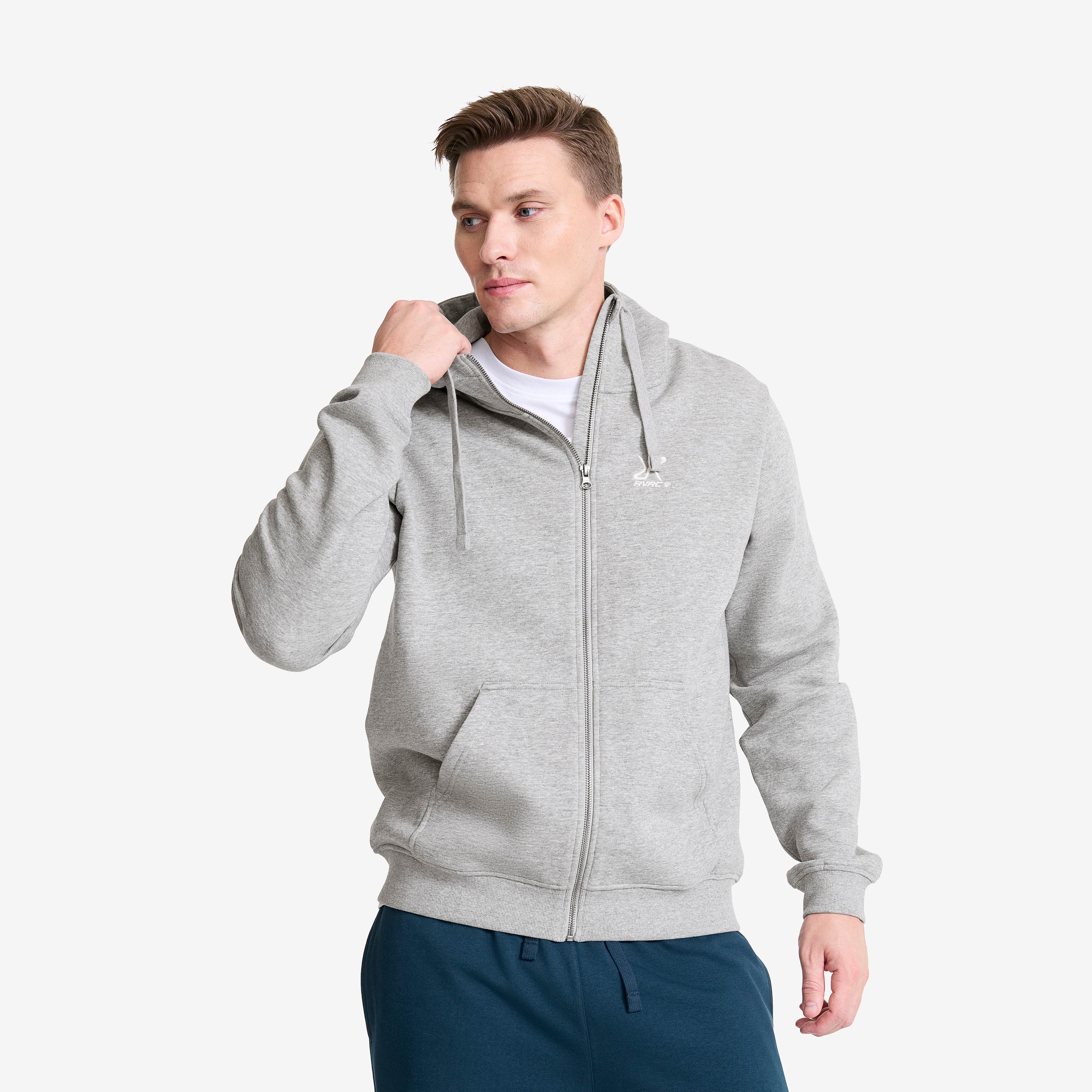 RVRC Full-zip Hoodie Herre Grey Melange
