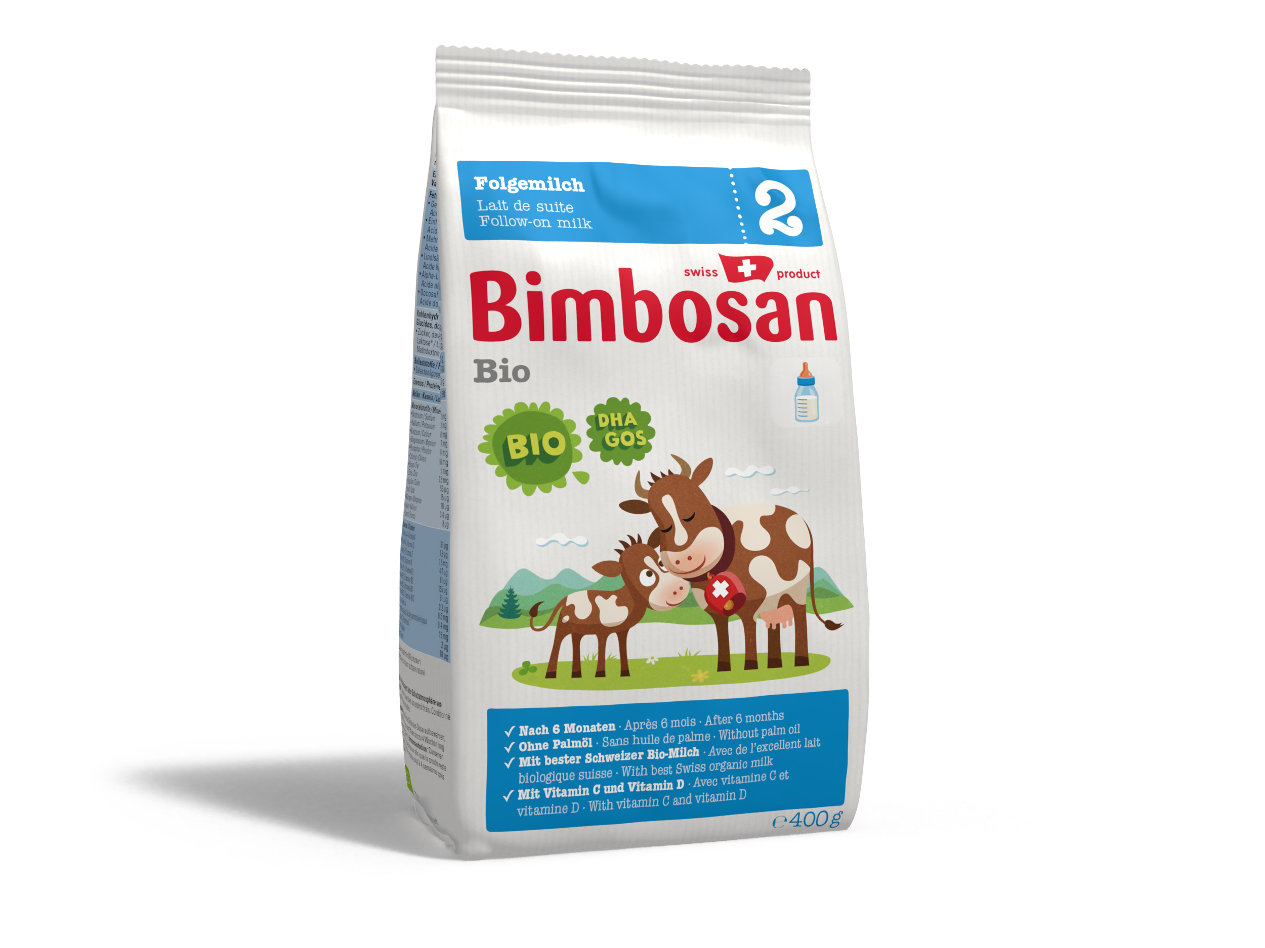 BIMBOSAN Bio 2 Folgemilch<br>400 g, Beutel, Pulver, refill