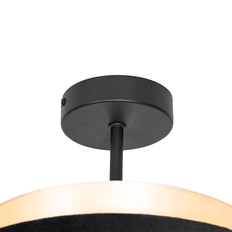 Moderne plafondlamp zwart met goud - Elif