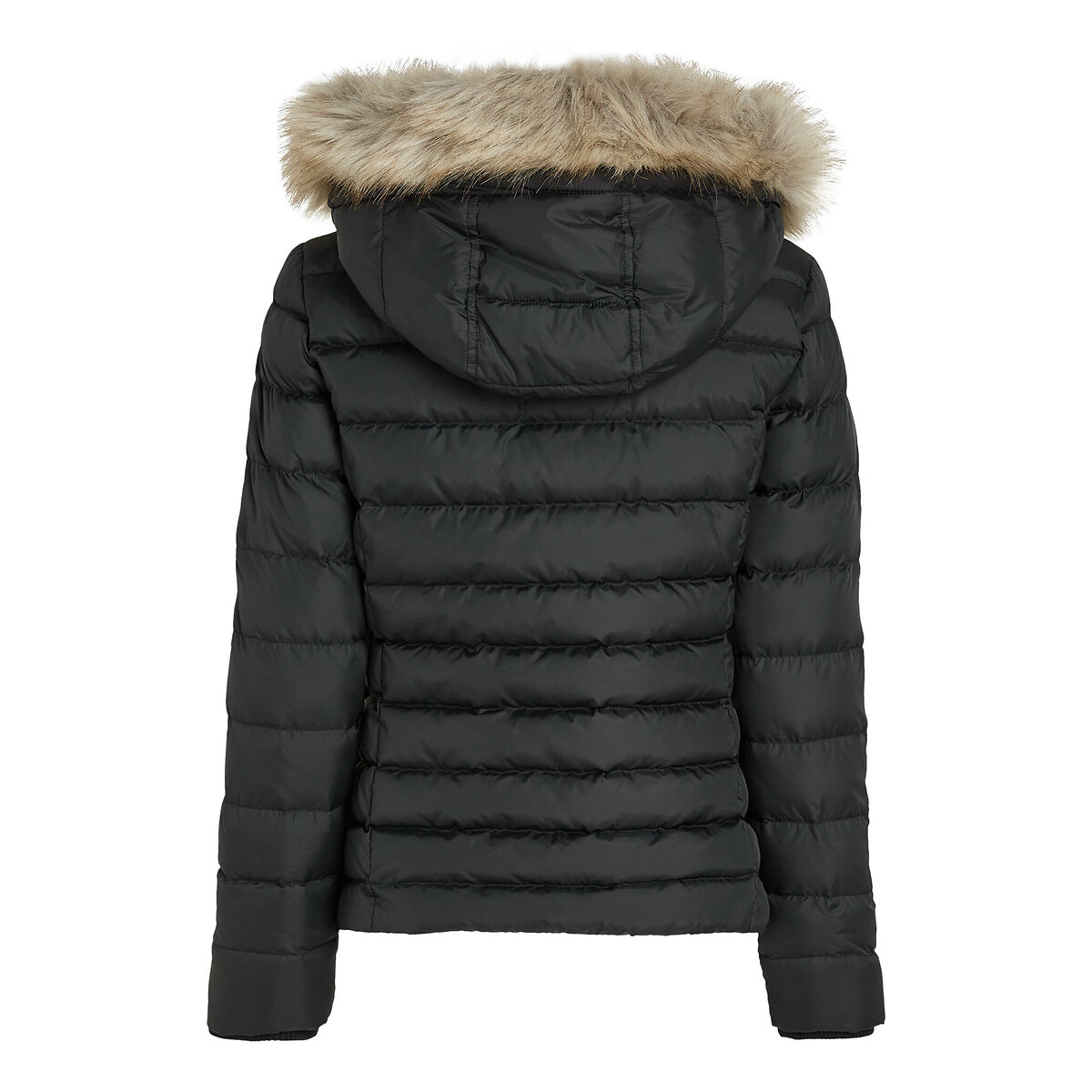 TOMMY JEANS<br>Jaqueta curta de plumas com capuz e zíper