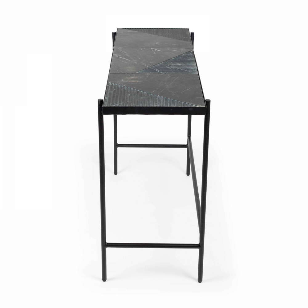 Console en marbre et métal 105 cm noir