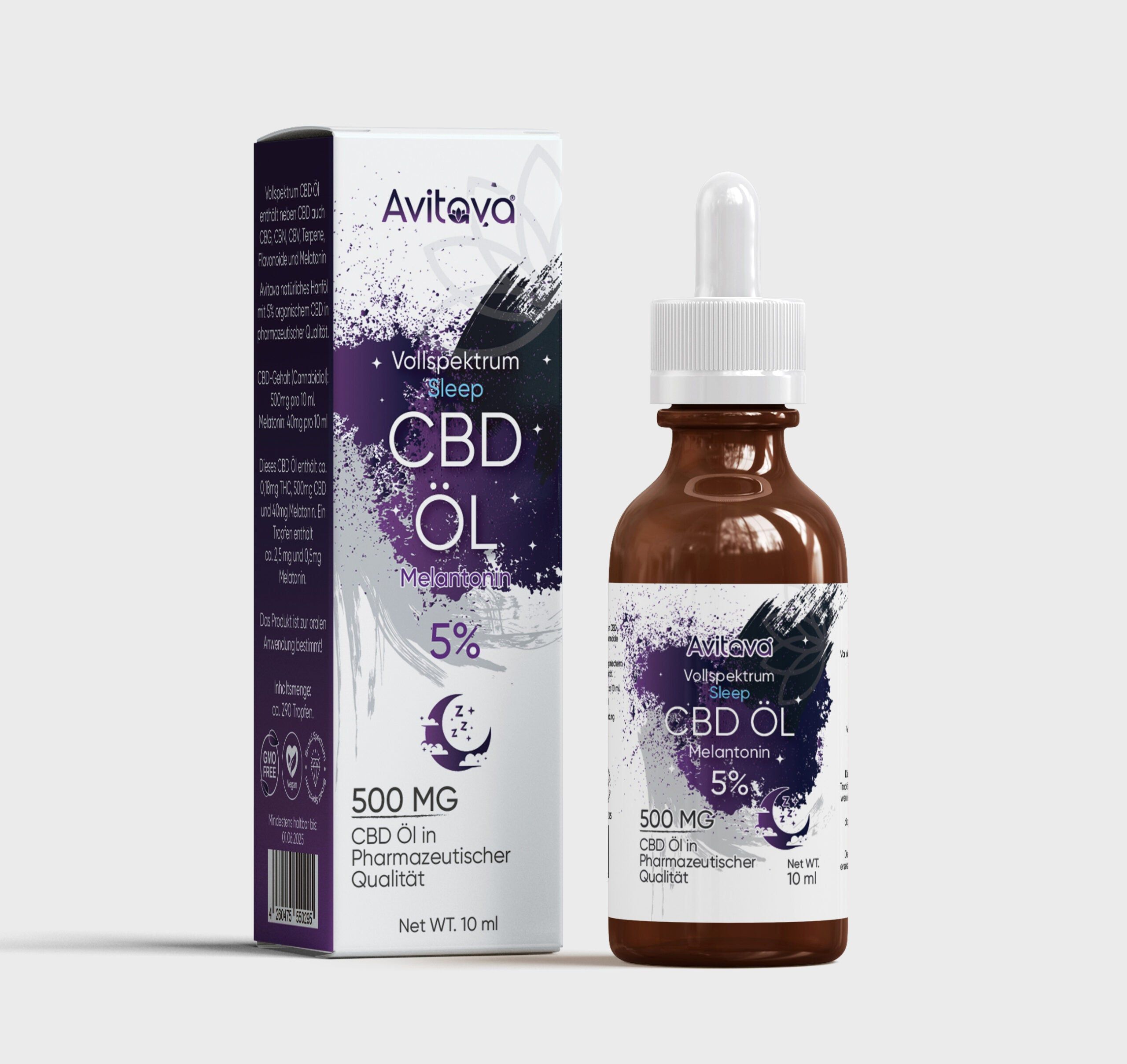Avitava 5% Fullspectrum Öl mit Melatonin