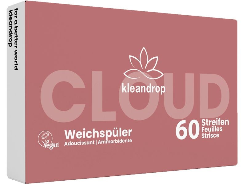 kleandrop Weichspüler Streifen Clouds 60 Stück Umweltfreundliches Weichspülerkonzentrat in Streifenform