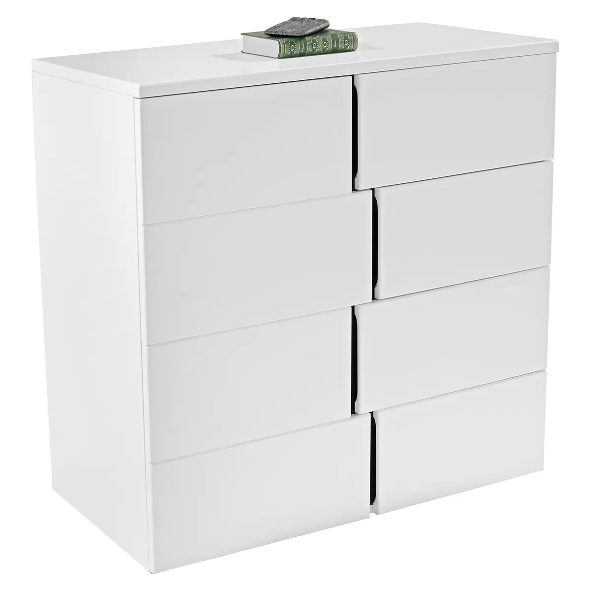 Kommode Split 1T4L weiss,schwarz