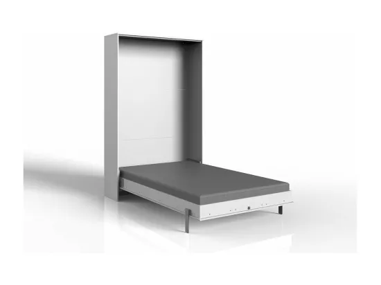 Lit escamotable VANIER blanc mat couchage 140 x 200 cm
