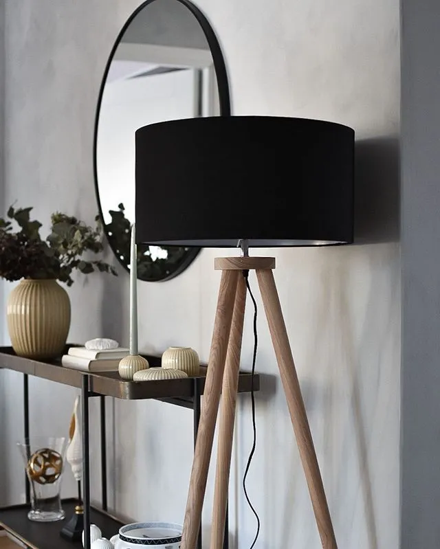 Staande lamp NITRA Eikenhout Zwart