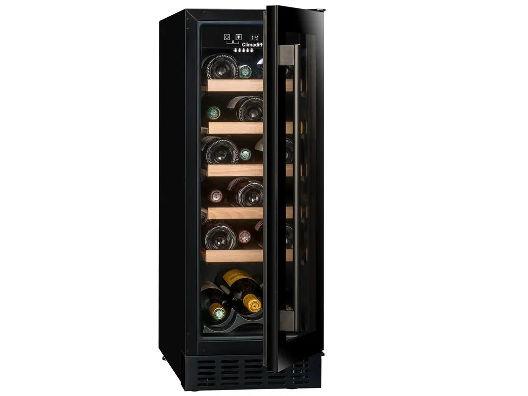 Climadiff CBU20S2B, Vin køleboks, Fritstående, 20 flaske(r), 58 W, F, Sort