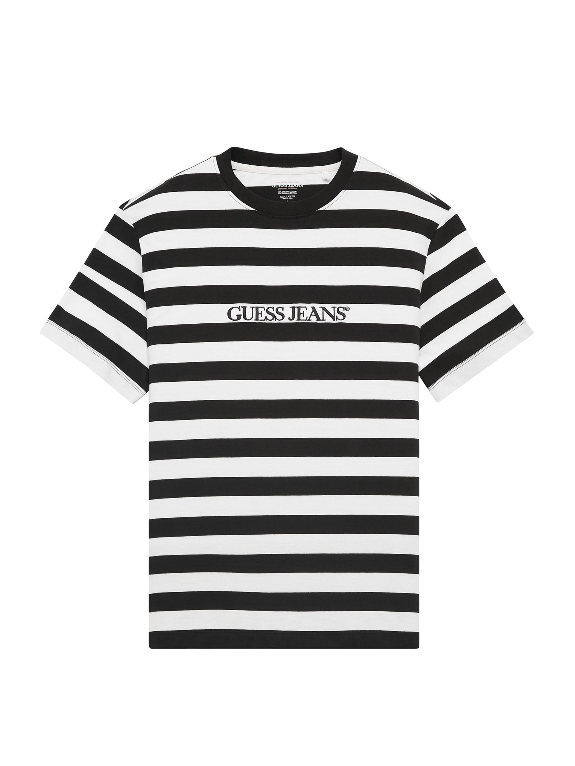 Camiseta com logo listrado