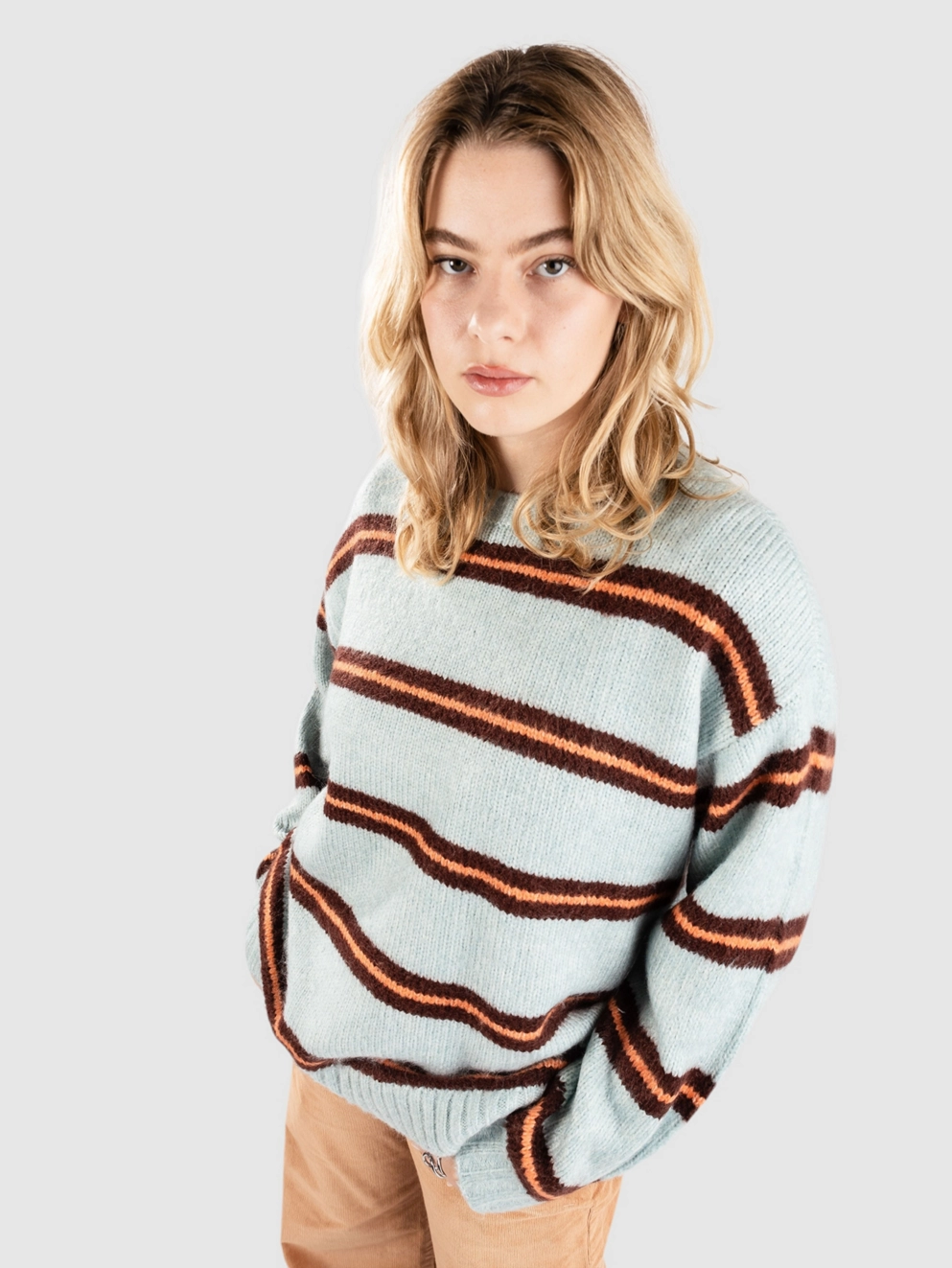 Vans Suzie Stripe Crew Pullover gray mist