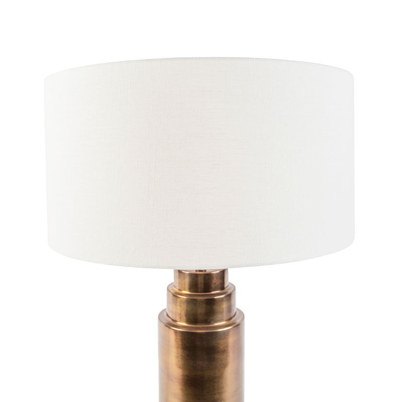 Art deco tafellamp met kap wit 50 cm - Bruut
