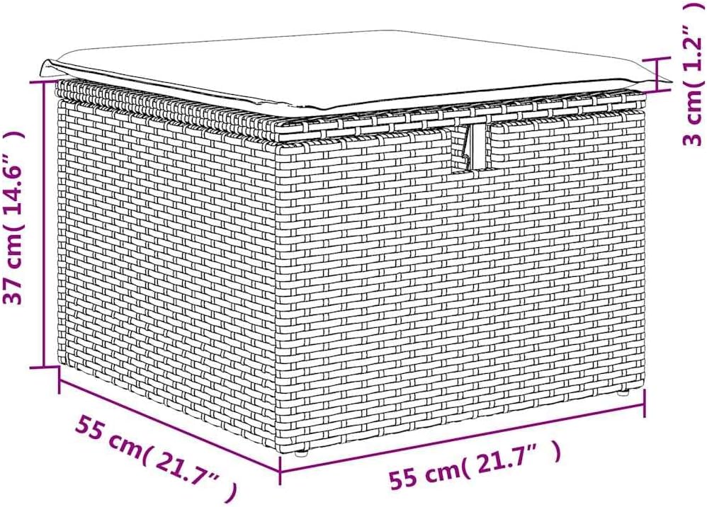2-TLG. Garten-Sofagarnitur mit Kissen Braun Poly Rattan Akazie Gartenmöbel Set, Outdoor Balkonset Terrassenmöbel, Gartenlounge Sitzgruppe für Terrasse, Balkon, Garten -D