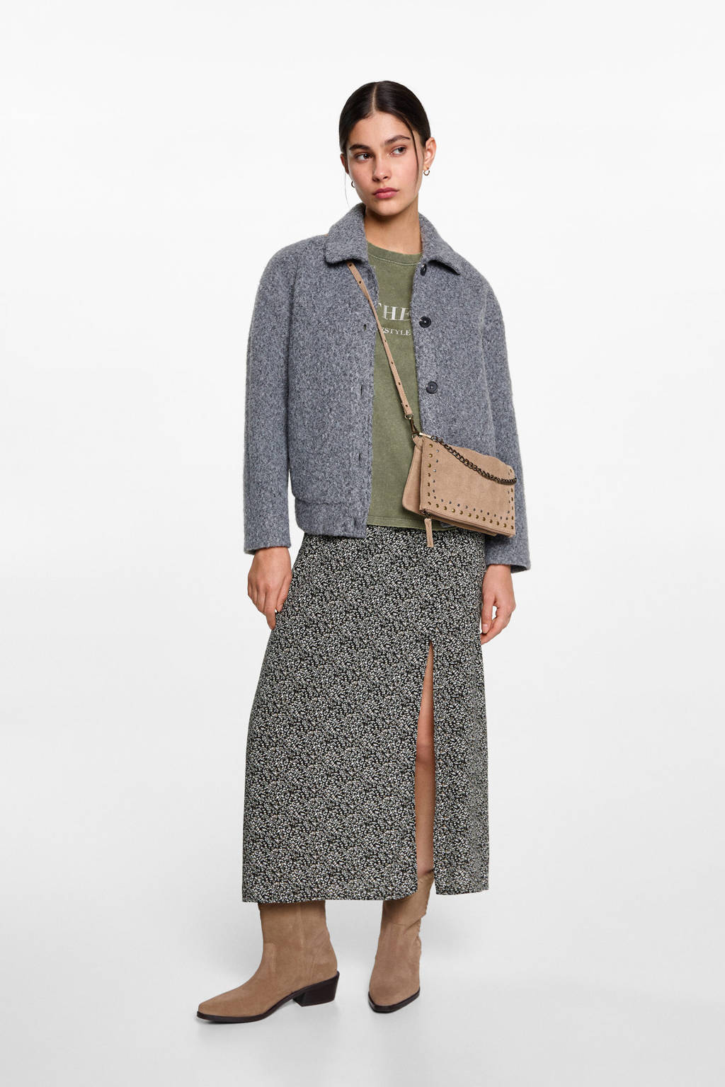MANGO TEEN maxi rok zwart