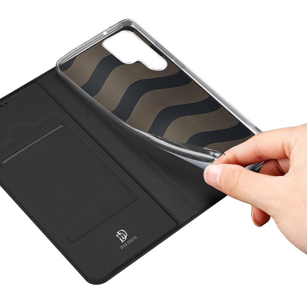 Samsung Galaxy S23 Ultra 5G Flip Wallet Cover Leder Tasche - Schwarz