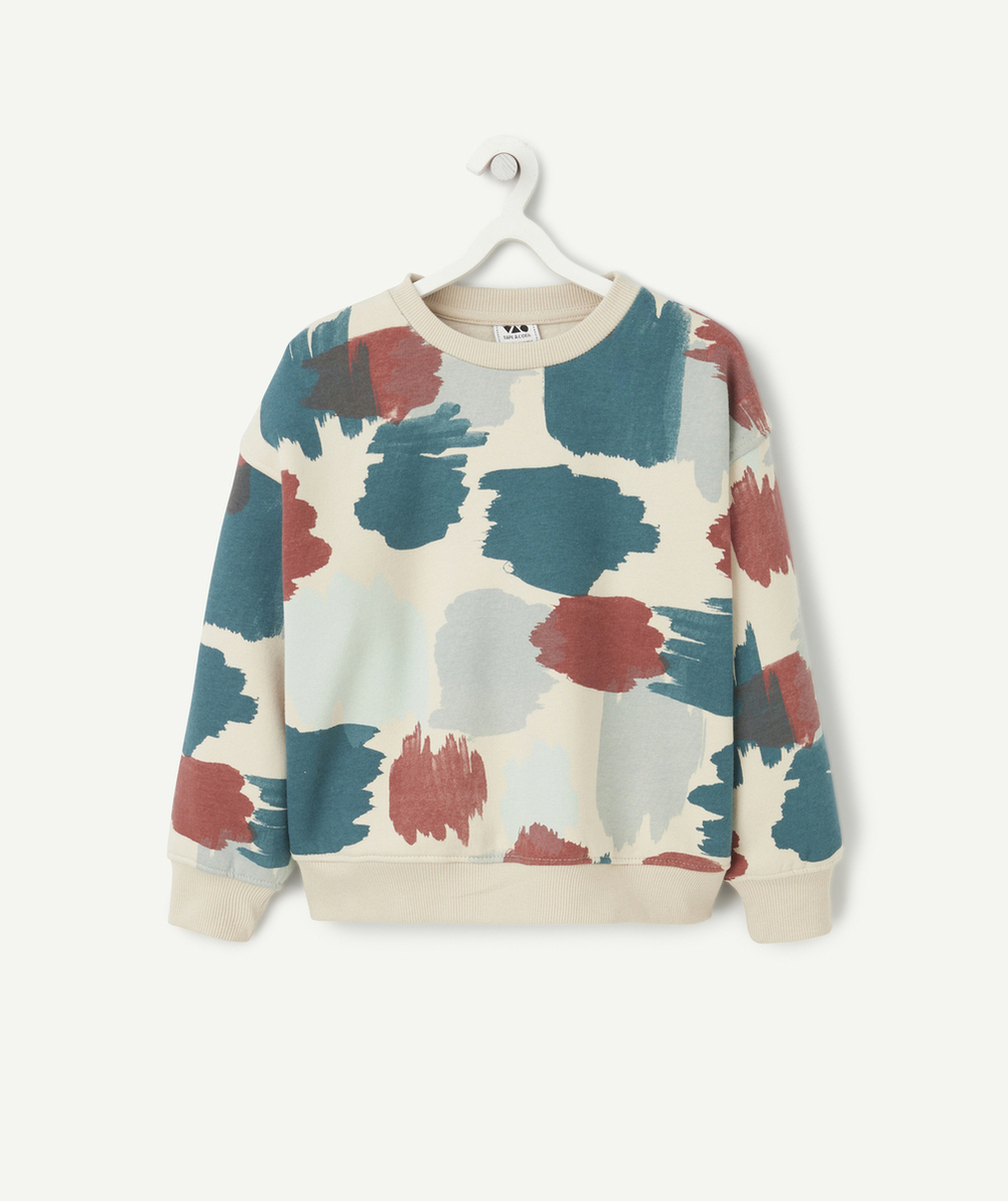 SWEAT MANCHES LONGUES GARÇON EN FIBRES RECYCLÉES EFFET PEINTURE
