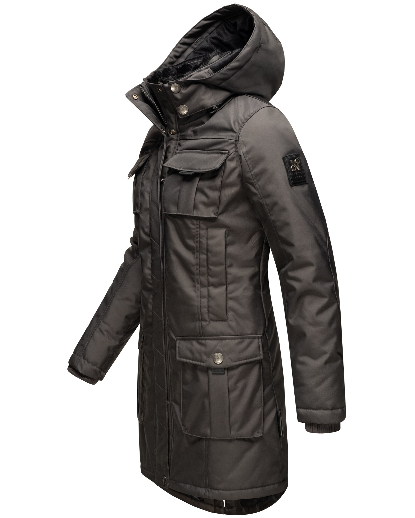 NAVAHOO Damen Wintermantel Parka mit abnehmbarer Kapuze und Einkaufstasche Tiniis
