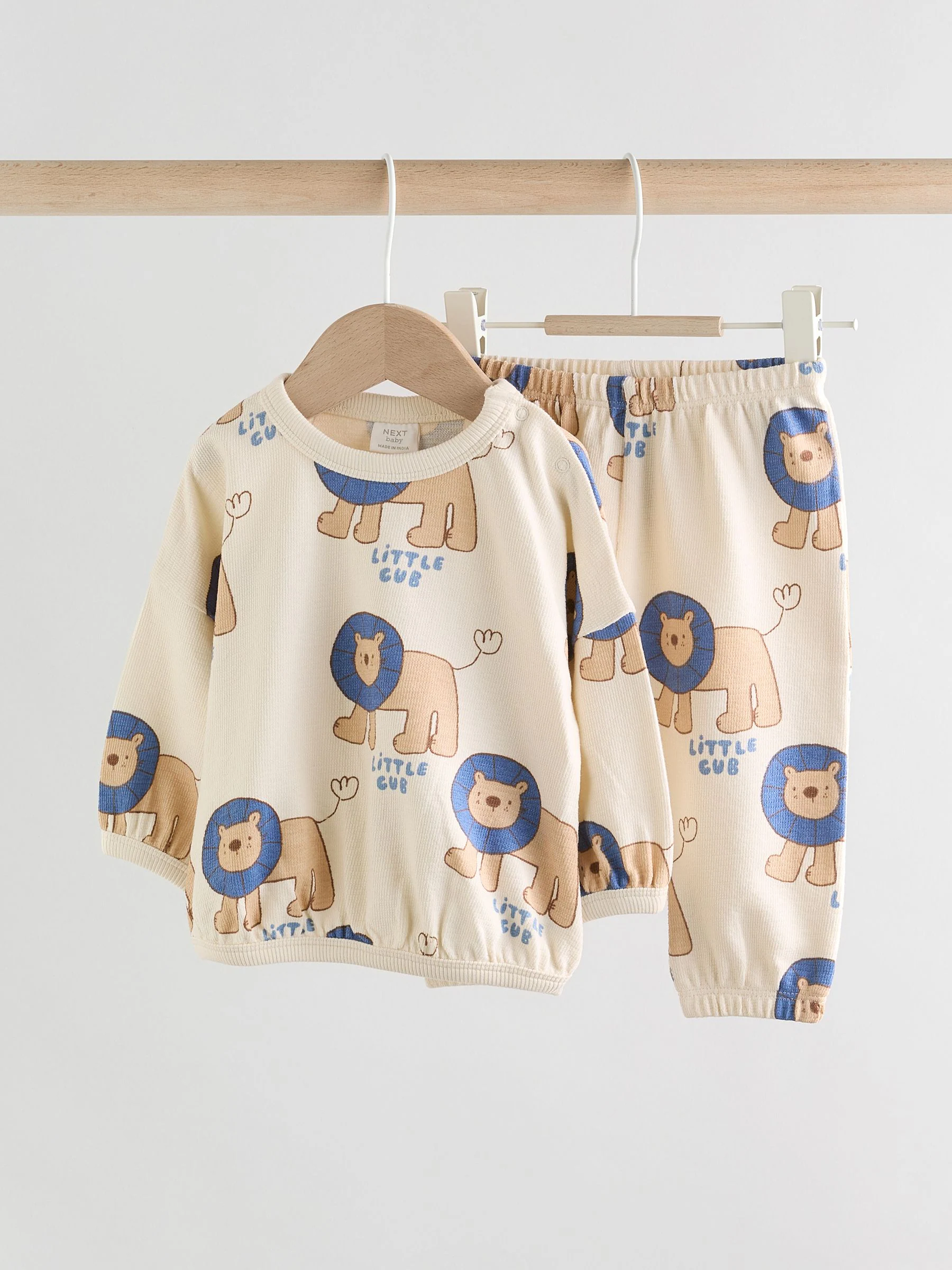 Blauw leeuw - Babyset van top en leggings van 100% katoen (0mnd-2jr)