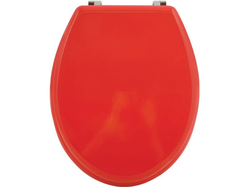 MSV Toilettensitz Rot Toilettensitz aus MDF mit Edelstahlscharnieren