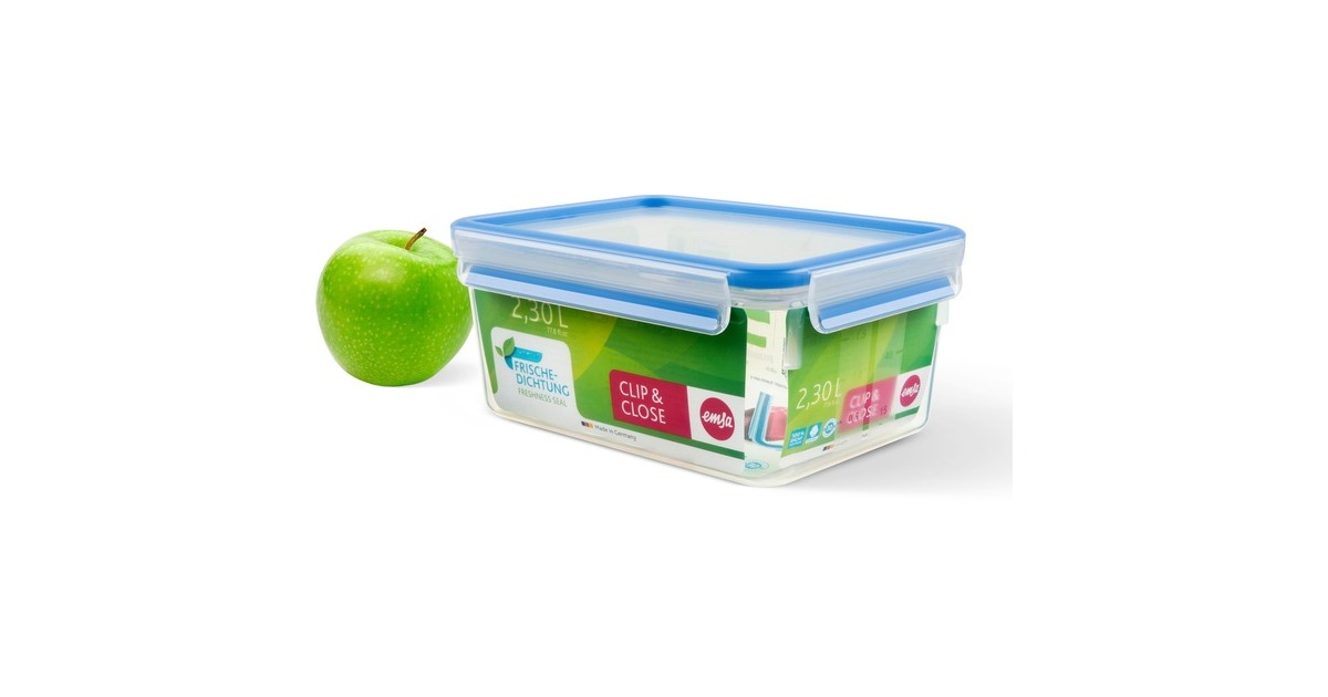 EmsaClip & Close Vershouddoos 2,3 l  (Transparant/blauw)