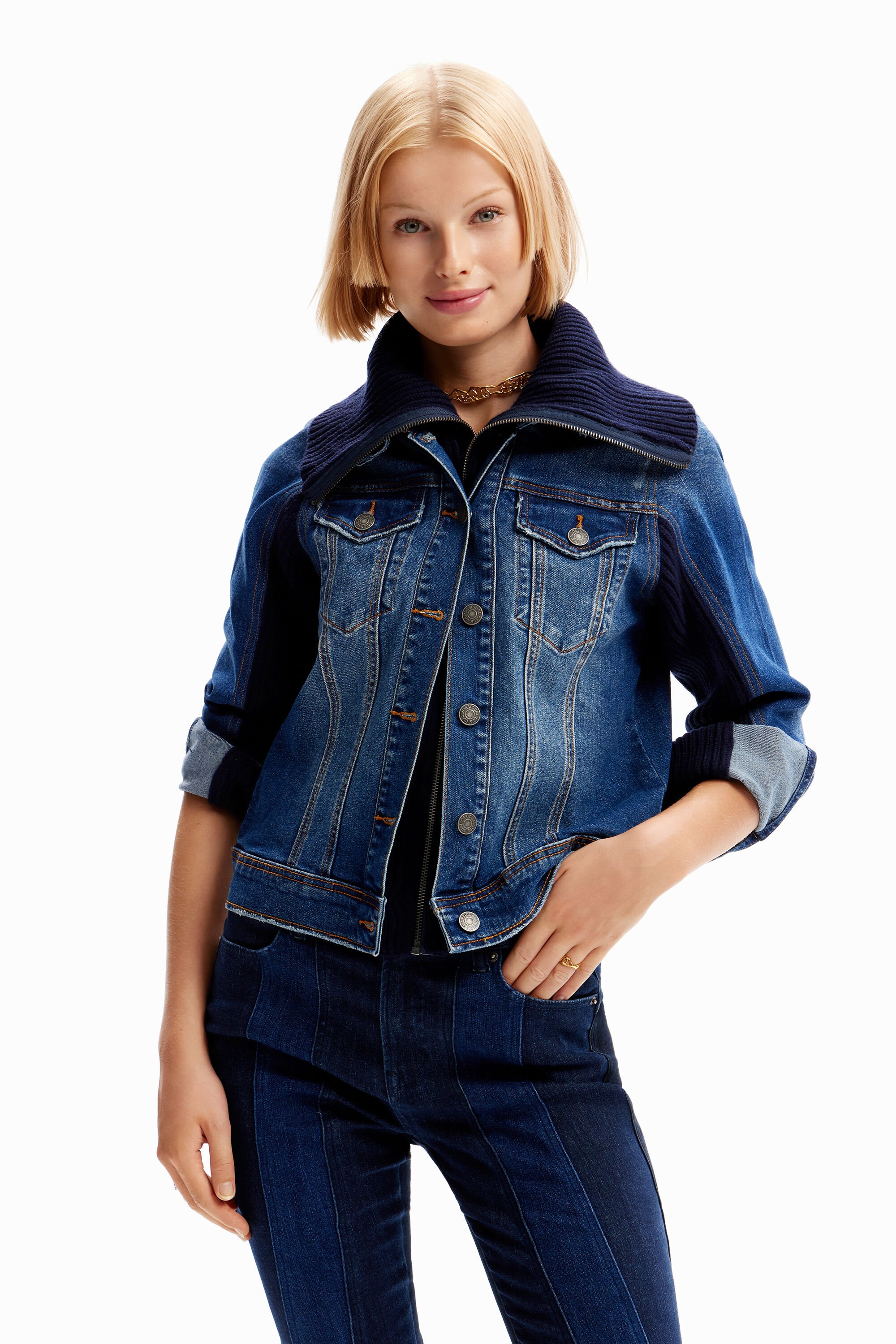 Veste jean hybride