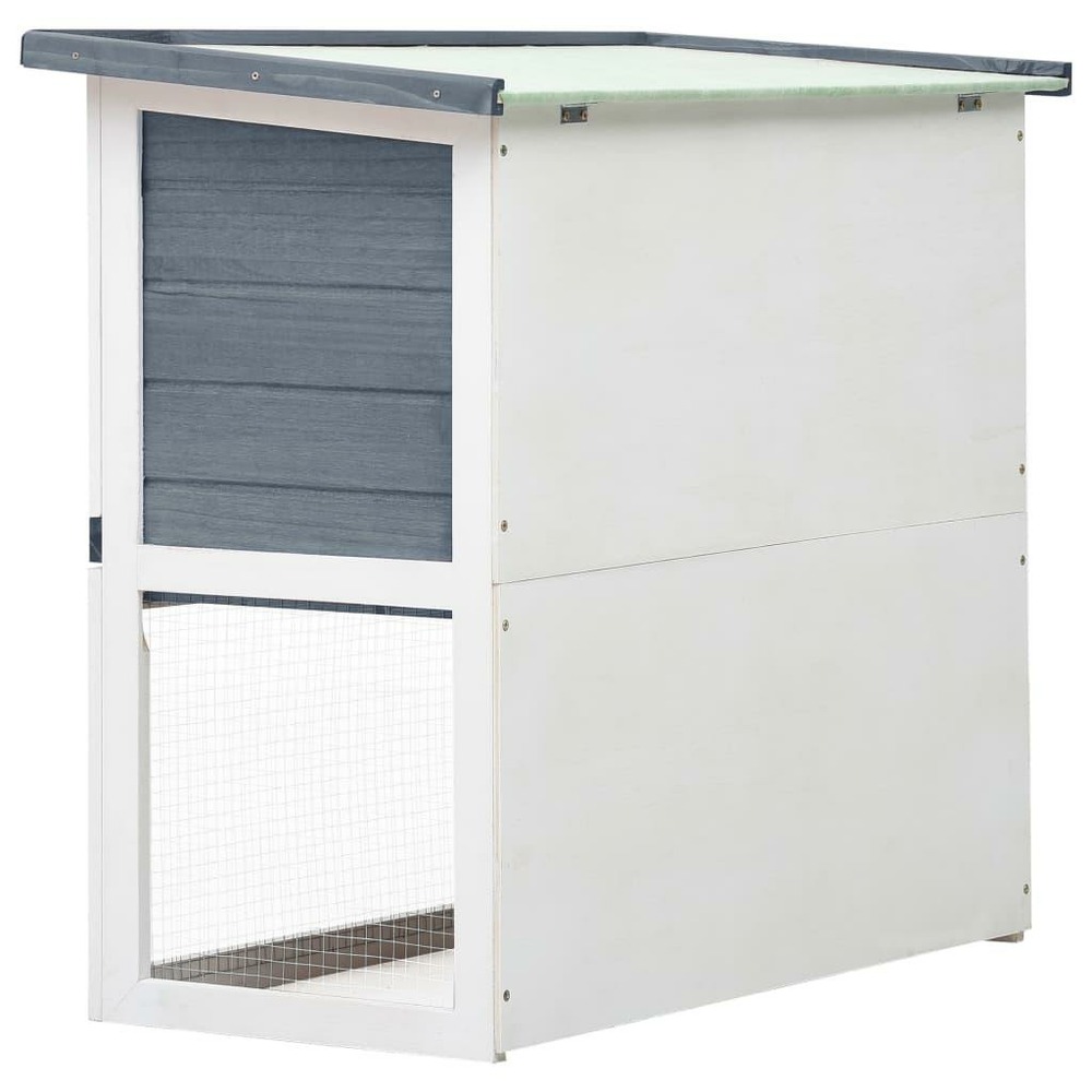 Clapier d'extérieur 1 porte 90 x 45 x 80 cm gris bois