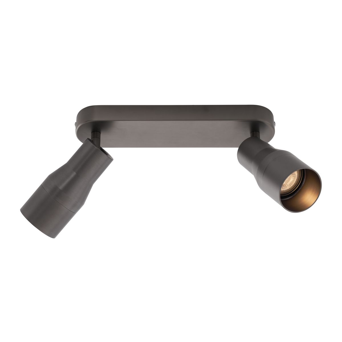 Afgeronde plafondspot gunmetal GU10 50mm 2-lichts - Stanley