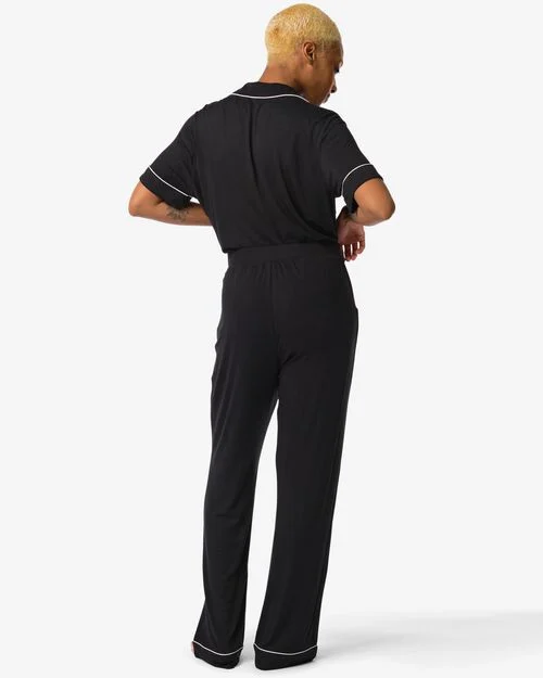 pantalon de pyjama femme viscose noir