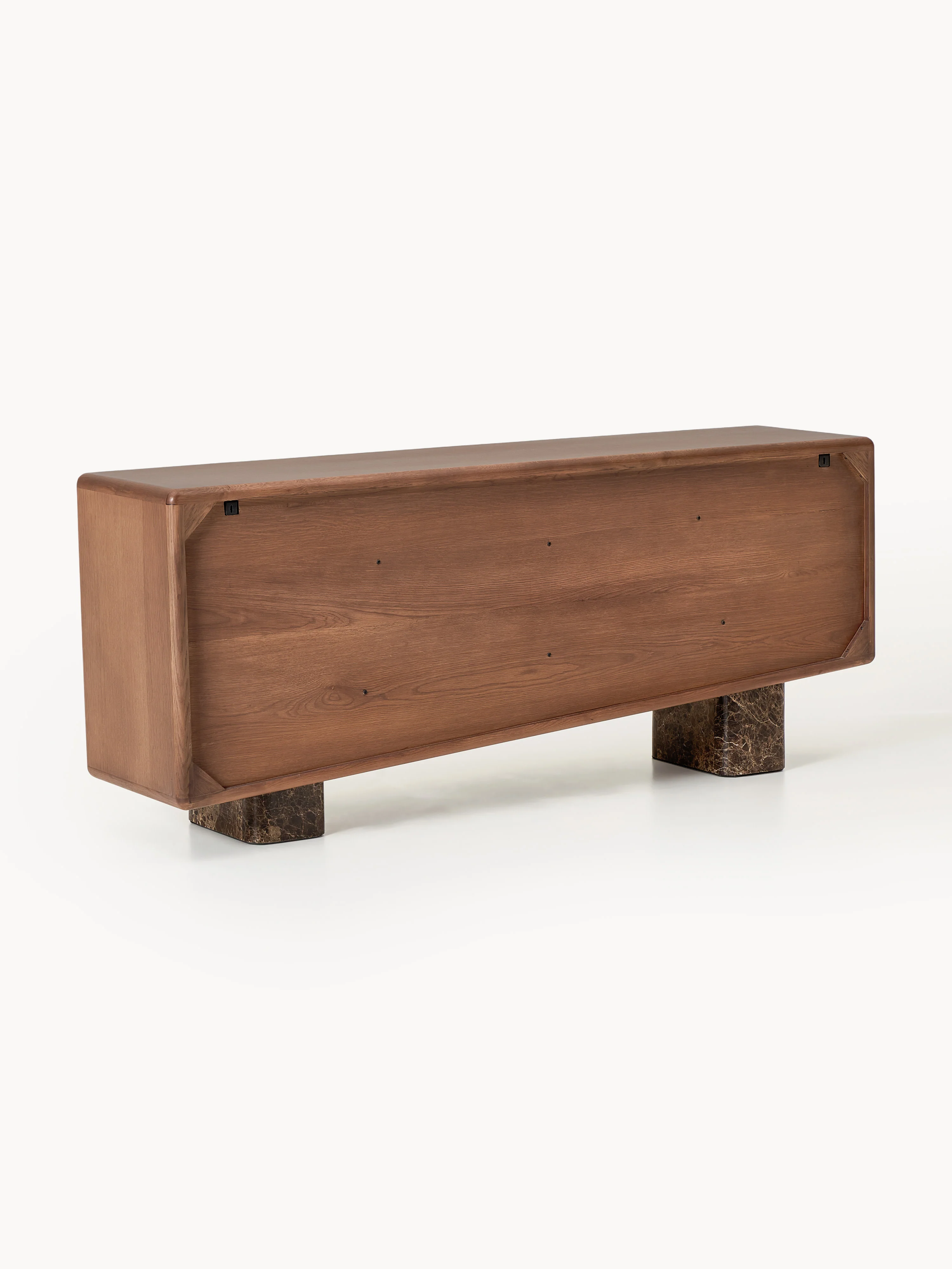 Houten dressoir Tundra met Emperador marmeren poten