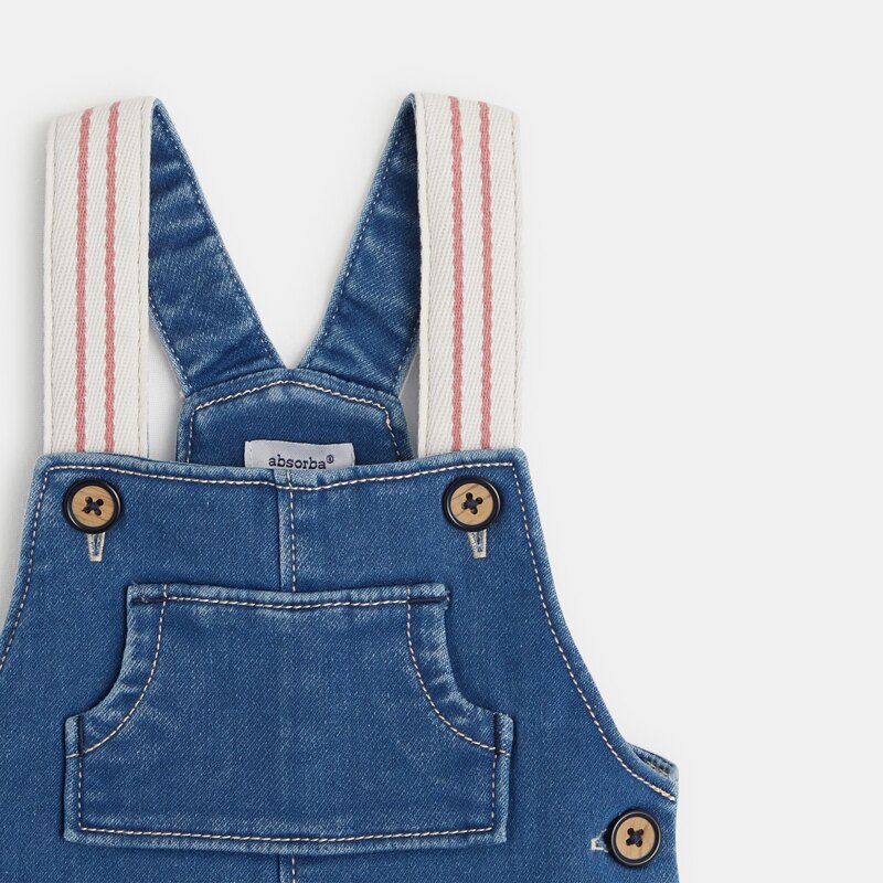 Salopette short en jean confort bébé garçon bleue Absorba Bleu