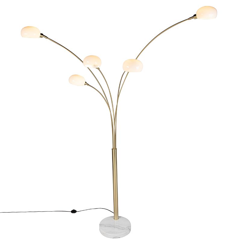 Art deco vloerlamp goud 5-lichts - Sixties Marmo