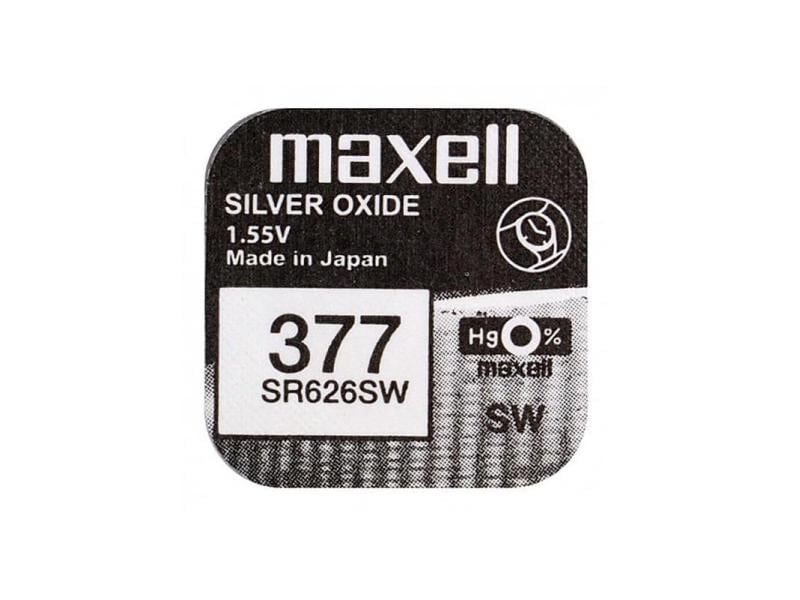 Maxell Europe LTD. Knopfzelle 377 SR626SW , 10 Stück Typ SR626SW (377), 10 Stück