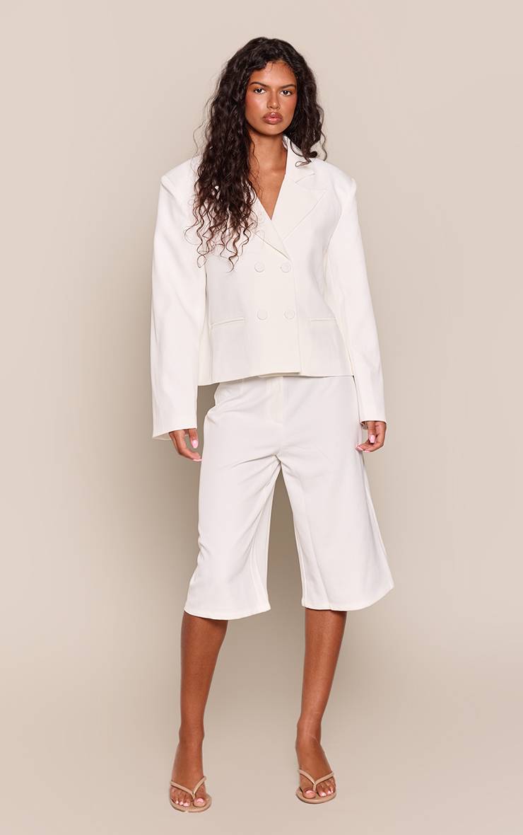 Blanc Ensemble Short Long Tailleur Coordonné