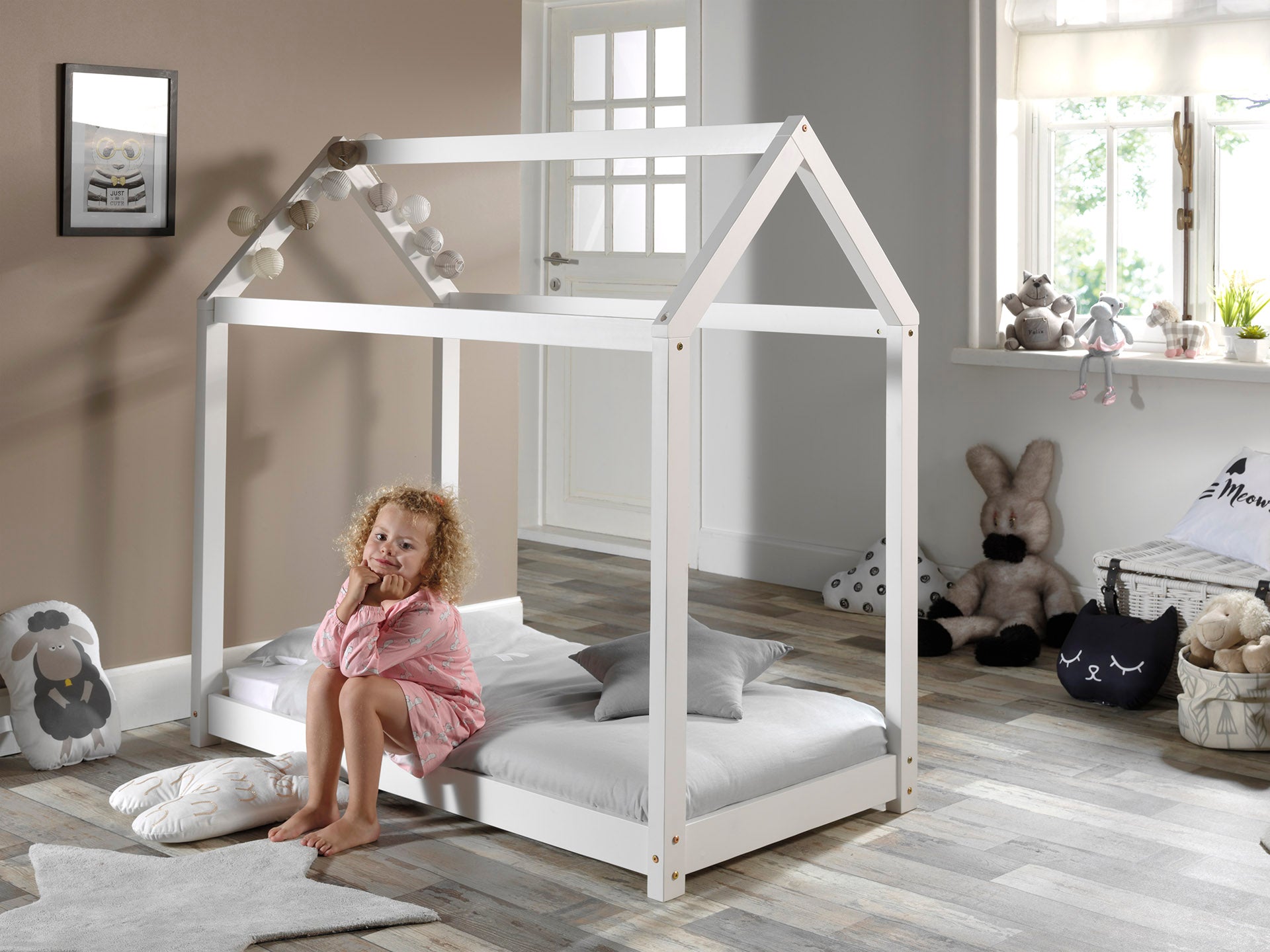 LUCEVI - Cabane Peuter Bed - 146x78x132cm - wit