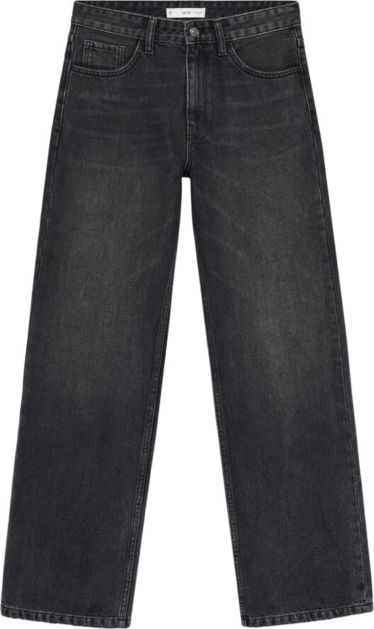 MANGO Miami medium-rise straight-fit jean Open grey