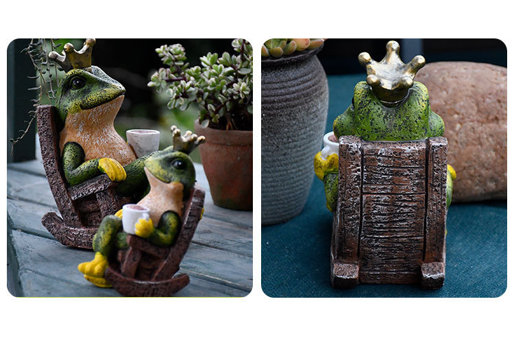 Lustiger Frosch Gartenzwerg Freche Miniatur Dekoration Rasen Accessoire - Froschkönig