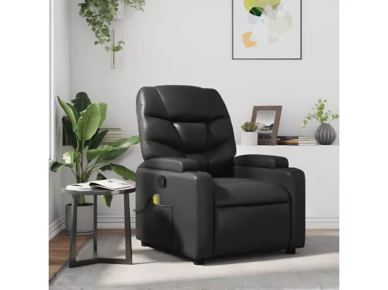 Fauteuil de massage inclinable Noir Similicuir