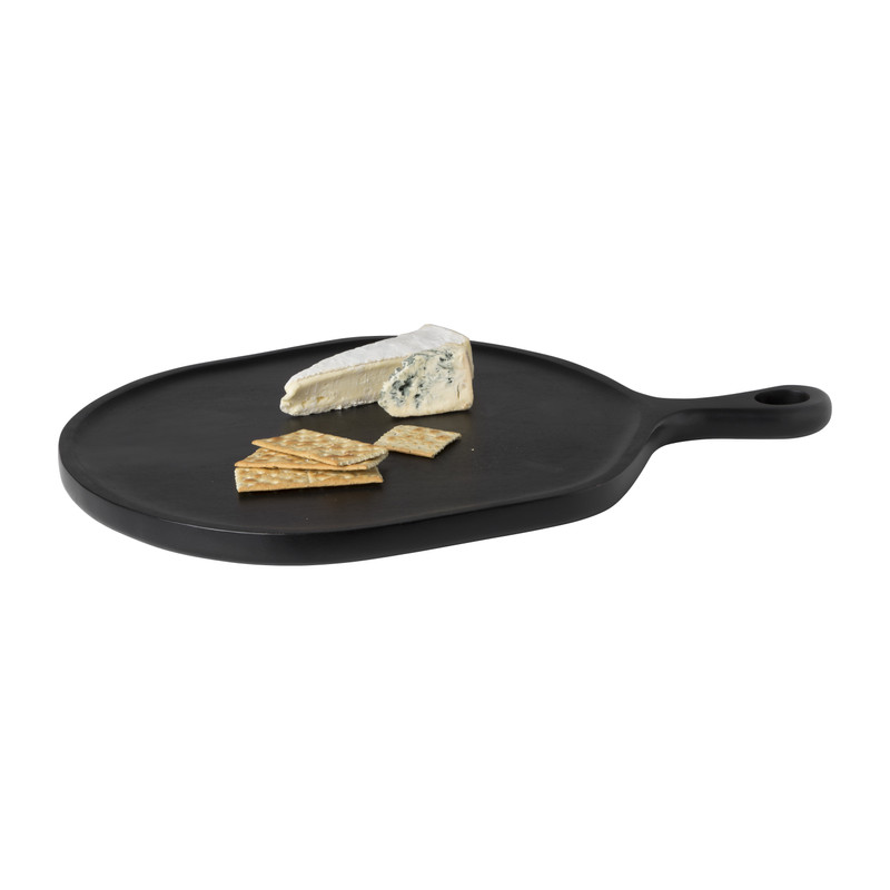 Borrelplank organisch - acaciahout - zwart - 40x58 cm