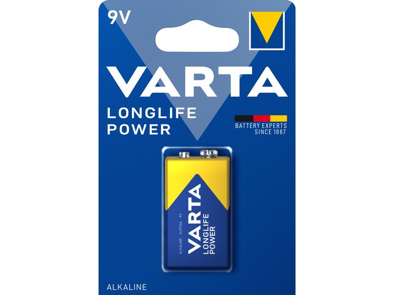Varta Batterie Longlife Power 9V E-Block , 1 Stück Die Kraftvolle Batterie für energiehungrige Geräte