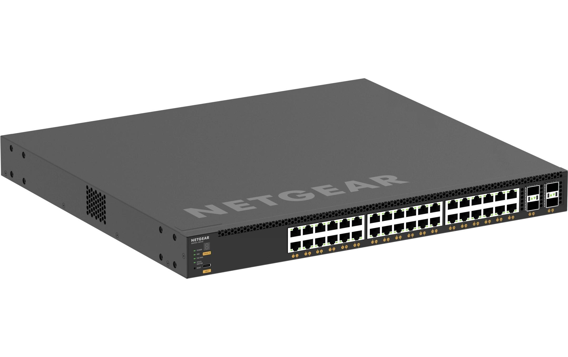 PoE++ Switch AV Line M4350-36X4V 40 Port<br>36x10G/Multi-Gig PoE++ (280W Basis, bis zu 1.760W) und 4xSFP28 25G Managed Switch
