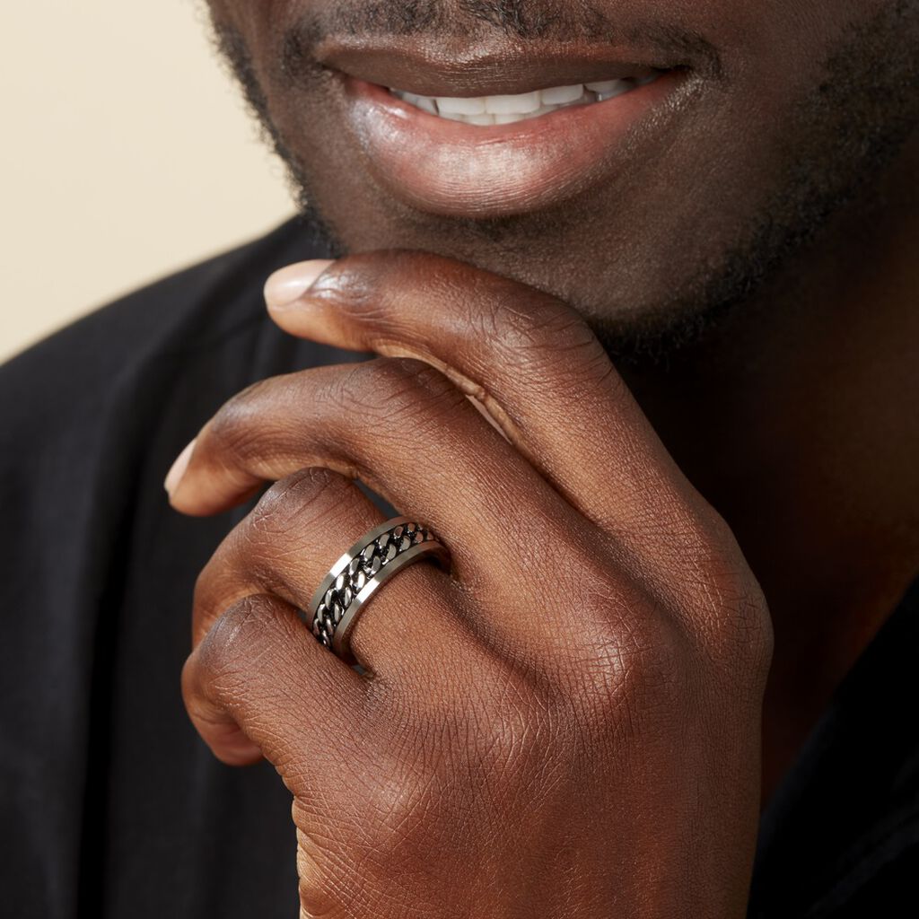 Bague Gaston Acier Blanc