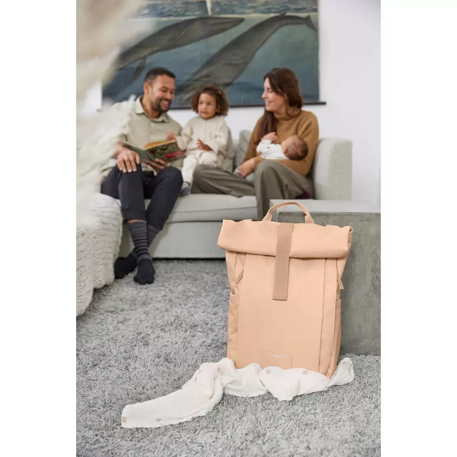 LÄSSIG Wickelrucksack Rolltop Up Backpack peach rose