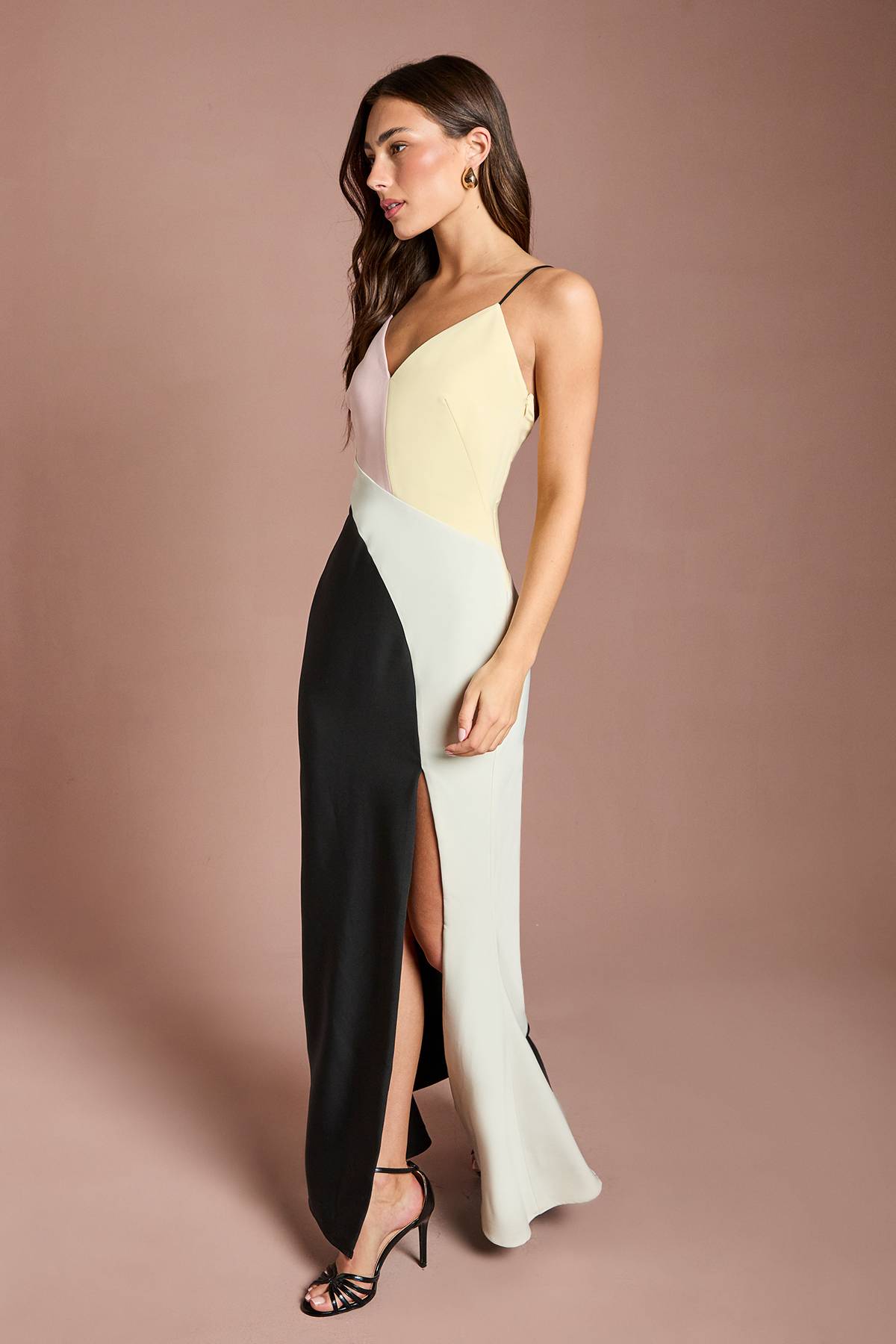 Coast Robe Midi À Bretelles Avec Blocs De Couleur