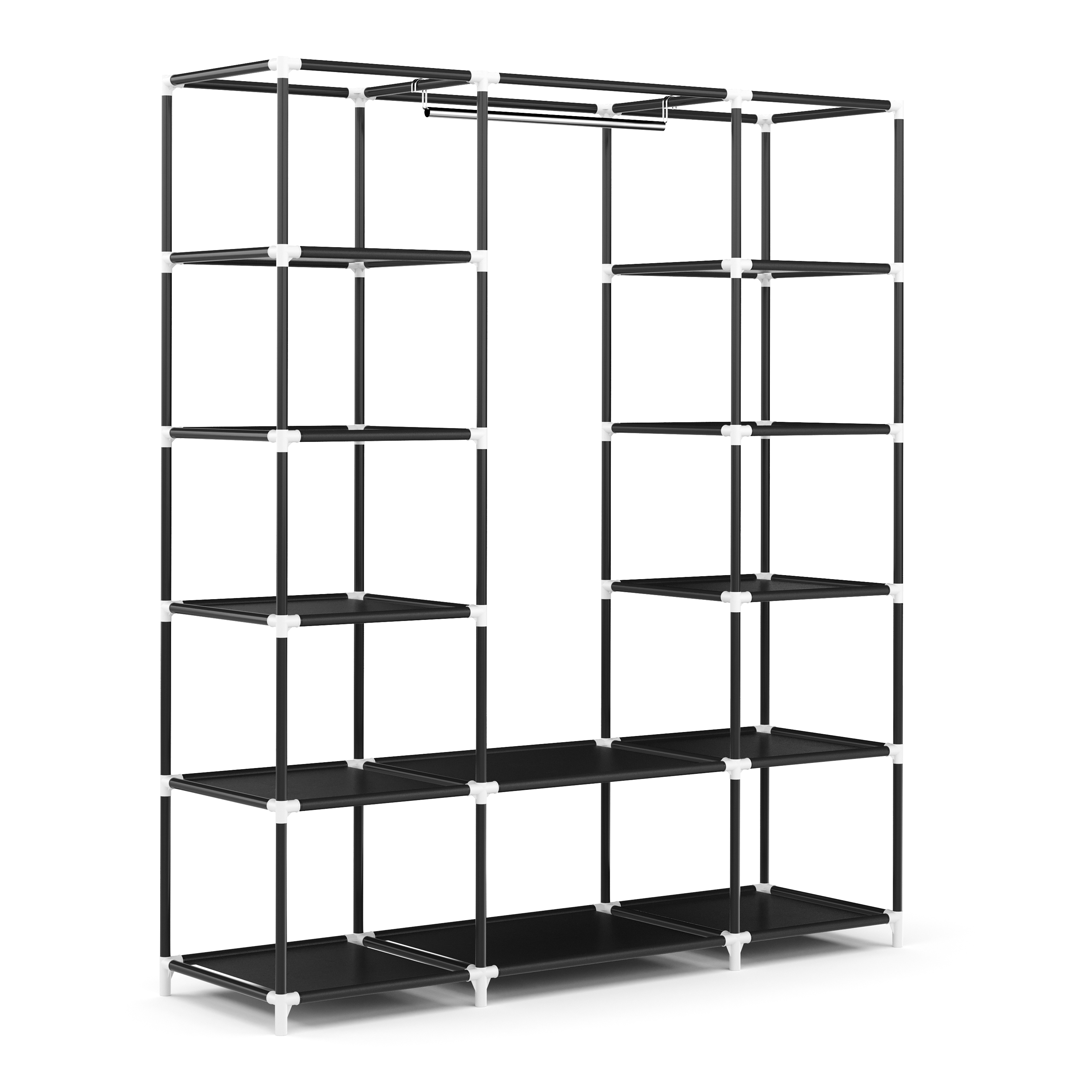 Faltschrank mit rollbaren Türen 150 x 175 cm schwarz
