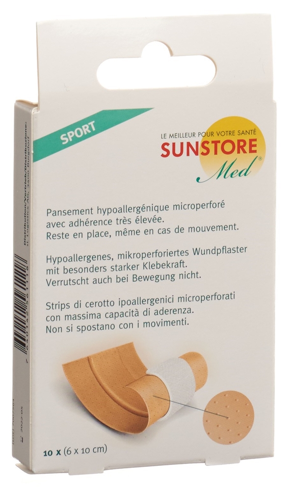 Sun Store Sport-Pflaster<br>10 Stück, zum Zuschneiden