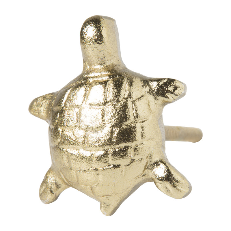 Deurknop schilpad - goud - 4x5 cm