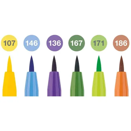 Faber-Castell Tuschestift Pitt Artist Pen B Sommer 6x